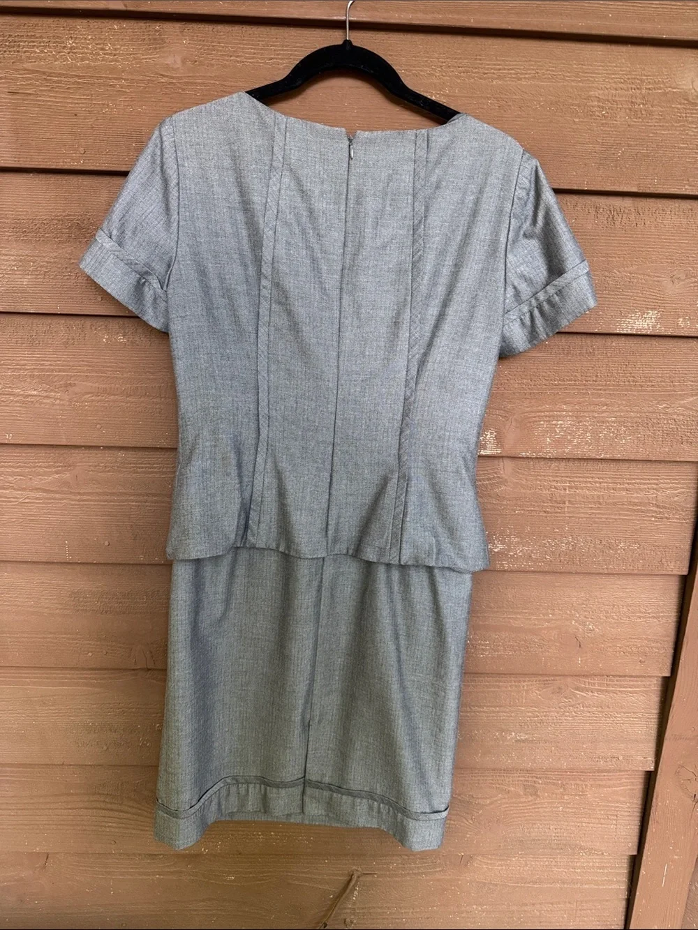 ANTONIO MELANI Gray Short-Sleeve Peplum Dress size 6
